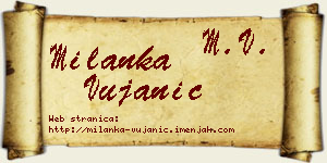 Milanka Vujanić vizit kartica